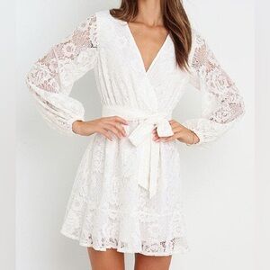 Petal & Pup White Lace V-Neck Dress